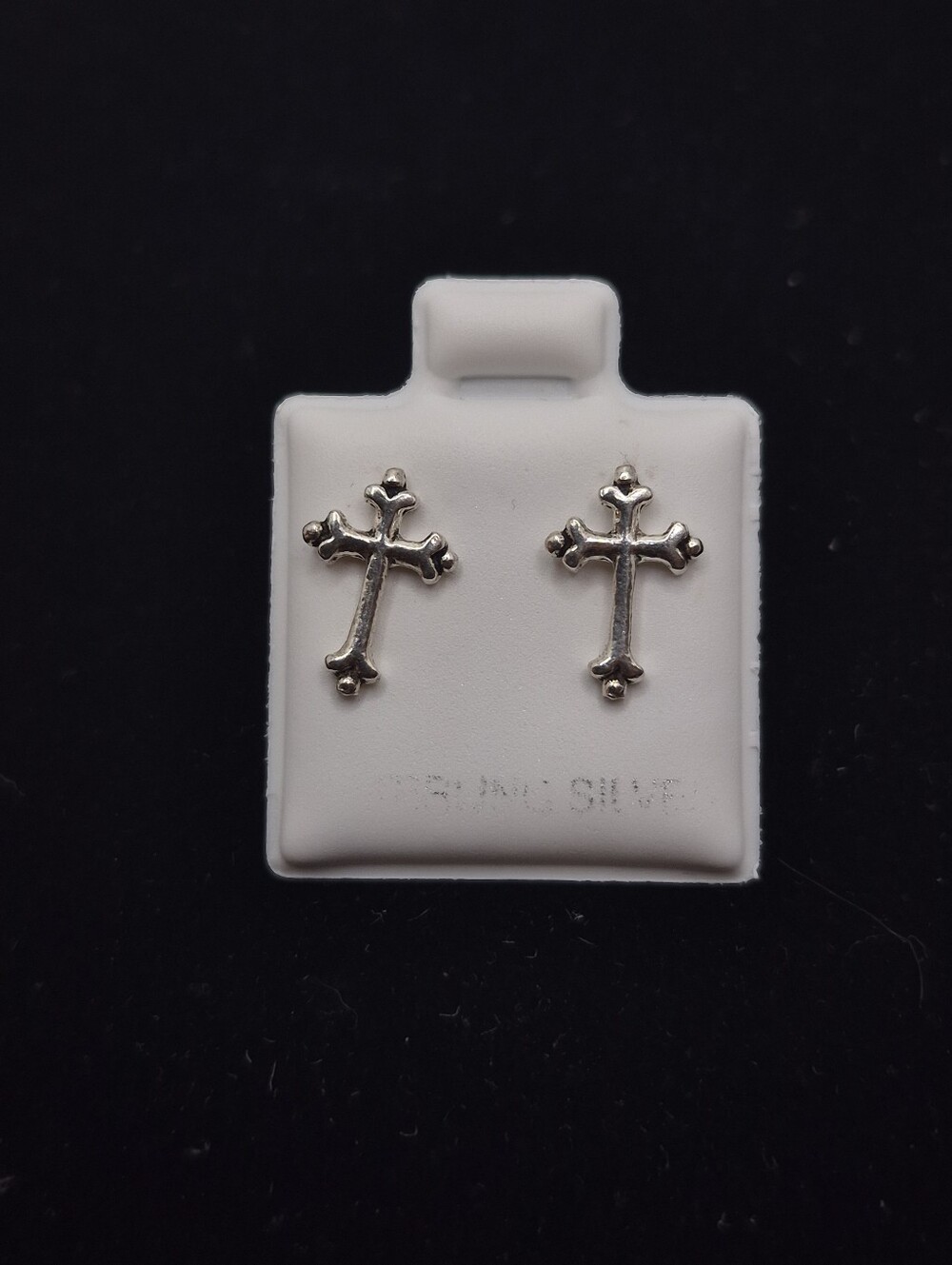 .925 Sterling Cross Stud Earrings